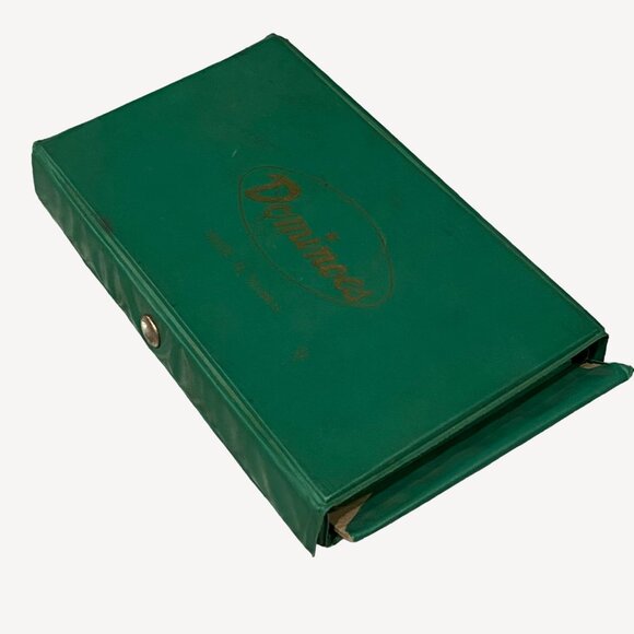 Vintage Dominoes Set With Green Case Made In Taiwan Classic Fun For Family Game - Picture 9 of 9